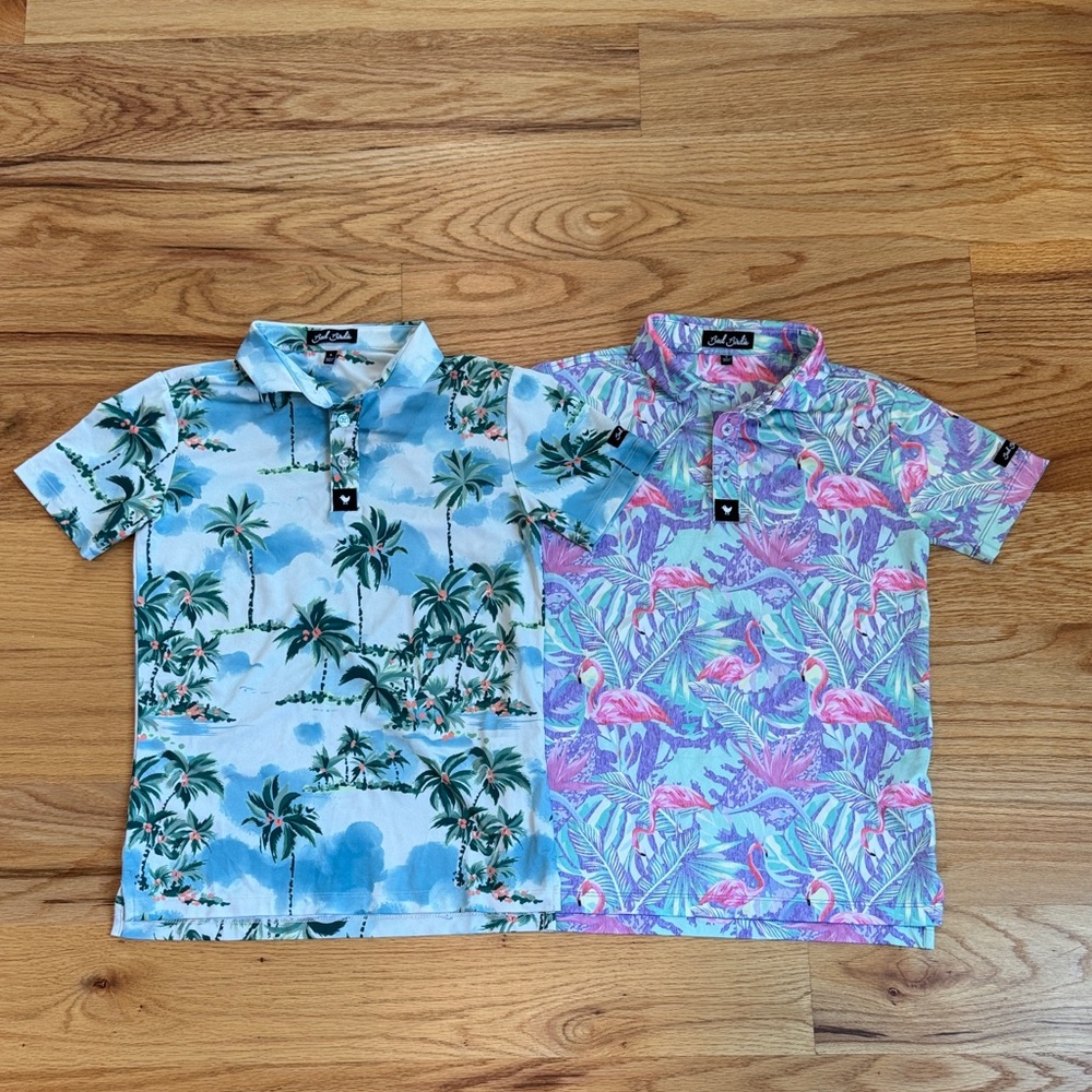 Bad Birdie kids performance polos size Small